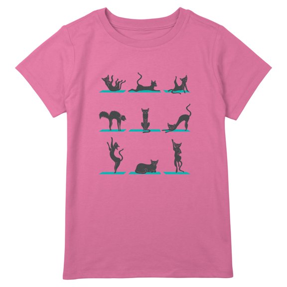 Girl's Lost Gods Relax Yoga Cat Graphic T-Shirt