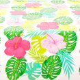 thumbnail image 6 of 3 Pack Tropical Plastic Tablecloth, Hibiscus Floral Table Cover for Hawaiian Luau Party Supplies Decorations, 54" x 108", 6 of 7
