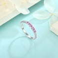 thumbnail image 4 of Inpasne Stackable Eternity Ring for Women 925 Sterling Silver Baguette Cut Pink Tourmaline Ring October Birthstone Jewelry Gifts for Her Size 6, 4 of 6