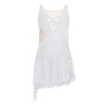 thumbnail image 2 of Hansber Girl's Lyrical Dance Dress Figure Ice Skating Asymmetrical Skirt Leotard Ballet Contemporary Dancewear White 10, 2 of 6