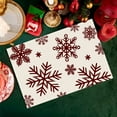 thumbnail image 2 of Christmas Snowflakes Placemats Set of 4, 12x18 Inch Christmas Table Mats for Party Kitchen Dining Decoration Seasonal Winter Xmas Holiday Rustic Table Mats for Dining Table Christmas Christmas, 2 of 6