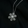 thumbnail image 3 of Rosec Jewels Certified Moissanite Snowflake Necklace for Women - with Chain - D-VS1 Quality - Gift for Christmas, 14K White Gold, 3 of 8