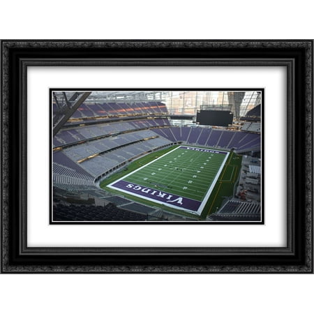 U.S. Bank Stadium 2x Matted 24x20 Black Ornate Framed Art Print from the Stadium Series