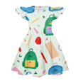 thumbnail image 4 of Grblisyd Girls Back to School Print Dresses Pencil Flutter Sleeve A Line Dresses First Day of School Outfits 3-8Y, 4 of 4