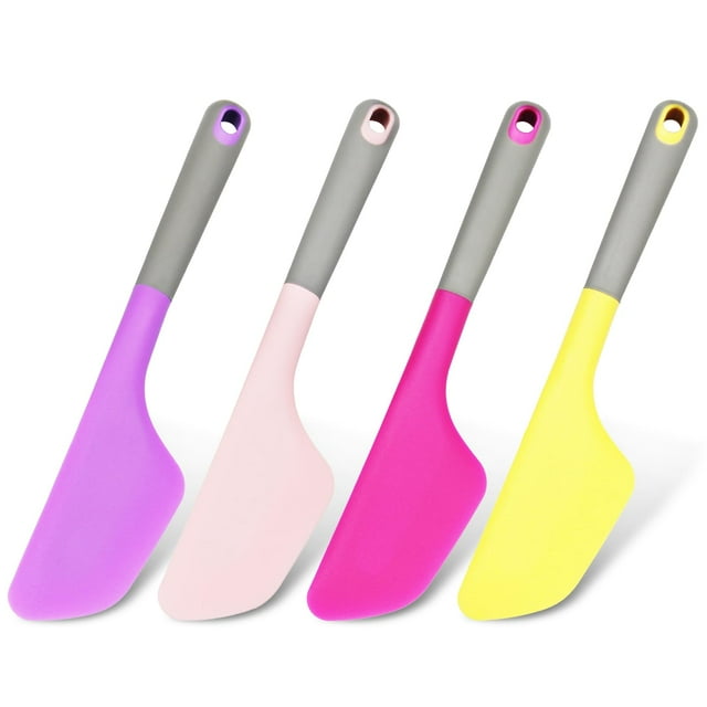 4 piezas de espátulas de silicona extra grandes, espátula resistente a altas temperaturas, espátula para pastel de cocina (multicolor)