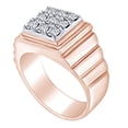 thumbnail image 2 of AFFY Father's Day Gift 0.99 Carat (Cttw) Round White Natural Diamond Square Frame Men's Cluster Wedding Band Ring 14k Solid Rose Gold Ring Size-9.5, 2 of 2