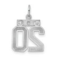 thumbnail image 4 of Sterling Silver Rhodium-plated Diamond-cut #20 Charm QSN20, 4 of 4