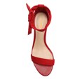 thumbnail image 2 of XYD Women Elegant Round Open Toe Tie Up Ankle Strap Sandals Chunky Block Low Heel Summer Casual Shoes Size 13.5 Red, 2 of 4