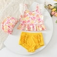 thumbnail image 2 of Utlike Girls Swimsuit Swimwear 2 Piece Set Floral Print Bathing Suit Summer Bikini Set For Swimming Lesson Size 4 Years-5 Years, 2 of 9
