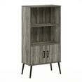 thumbnail image 2 of Furinno Claude Mid Century Style Accent Cabinet with Wood Legs, French Oak Grey, 2 of 7