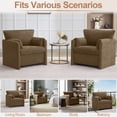 thumbnail image 5 of Oversized Accent Chair, 32.68" Wide Modern Armchair with Deep Seat, Mid-Century Comfy Reading Chair, Chenille Sofa Chair, Brown, 5 of 7