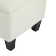 thumbnail image 5 of 50 Inch Rectangle Storage Ottoman, Upholstered Boucle Bench with Button Tufted and Safety Hinge, End of Bed Benches with Solid Wood Leg, for Living Room, Bedroom, Entryway, White, 5 of 6
