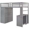 thumbnail image 5 of Twin size Loft Bed with Drawers,Desk,and Wardrobe-Gray, 5 of 13