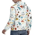 thumbnail image 3 of KLL Cartoon Space Print Mens Hoodie Long Sleeve Casual Pullover Hooded Sweatshirt Fashion Drawstring Hoodies with Pocket-Medium, 3 of 6