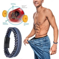 Bilqis Natural Agate Stone Leather Beaded Bracelet, Double Layer Tiger Eye Bracelet Hematite Crystal Beads Bracelet For Mens Jewelry, Volcanic Stone Beaded Bracelet