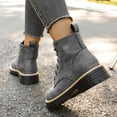 thumbnail image 6 of Wowcloth Women's Fashion Casual Winter Ankle Boots - Solid Color Round Toe Front Lace-Up with Chunky Low Heel, Stylish Everyday Winter Footwear for Women, 6 of 7