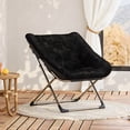 thumbnail image 6 of Danolapsi Foldable Comfy Saucer Chair with Metal Frame, Soft Faux Fur Accent,Sturdy Metal Frame, 300 LB Capacity, Perfect for Bedroom, Living Room, Dorm or Apartment, 6 of 12