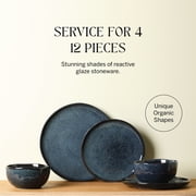 Stone Lain Mirella 12-Piece Dinnerware Set Stoneware, Blue