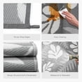 thumbnail image 4 of 4x6ft Outdoor Rug, Reversible Plastic Patio Rug Waterproof, Indoor Outdoor Carpet Clearance, Portable Small Area Carpet for Patio Deck Balcony Pool RV Camping Beach Picnic, Grey Small Leaves, 4 of 6