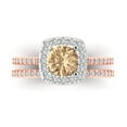 thumbnail image 2 of Clara Pucci 18K Rose/White Gold Round Cut 1Ct Synthetic Yellow Moissanite Engagement Ring + Matching Band - Luxury Box Included, 2 of 7