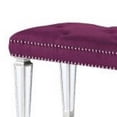 thumbnail image 2 of Accent Bench with Tufted Velvet Seat and Mirrored Legs Purple - Saltoro Sherpi, 2 of 5