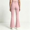 thumbnail image 6 of RQYYD School Uniform Pants for Girls Bell Bottom Pants High Stretch Elastic Waist Flare Trousers Size 5-16 Years Teen Girls Kids Back To School, 6 of 7