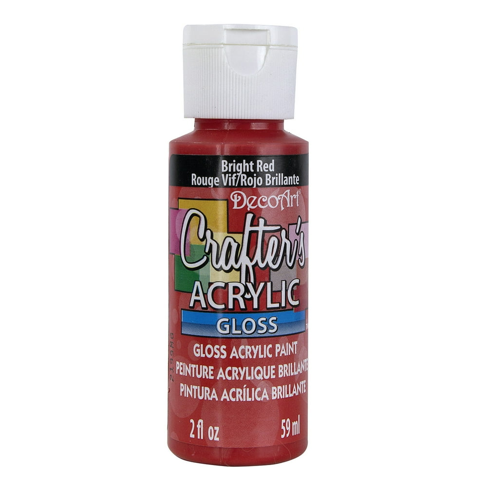 DecoArt Crafter's Acrylic Gloss Paint, 2 oz., Bright Red