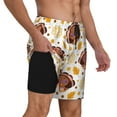 thumbnail image 2 of Sigee Fall Turkey Print Mens Swim Trunks with Compression Liner Quick Dry Swim Stretch Beach Shorts with Pockets,S-3XL, 2 of 7