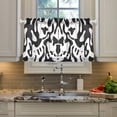 thumbnail image 5 of Black and Graffiti Tier Curtains Tier Kitchen Living Room Bedroom Balcony 2 Panels 27x24 Inch, 5 of 9