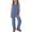 Blue, variant on GiLiling Girls Linen 2 Piece Outfit Sleeveless V-Neck Top and Loose High Waisted Summer Pants Set (Pink, 13-14 Years)