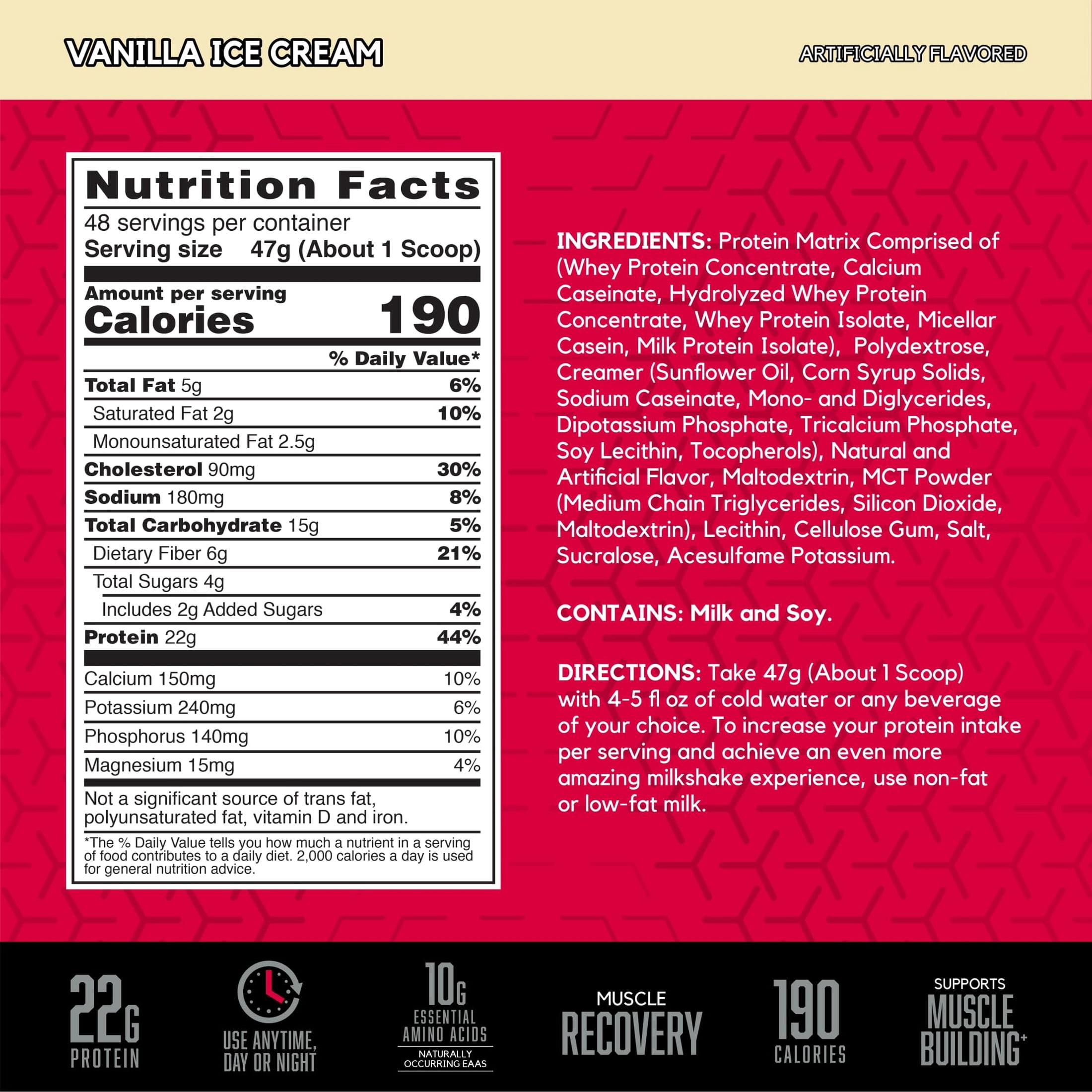 BSN Syntha 6 Whey Protein Powder, Vanilla Ice Cream, 5lb