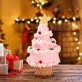 thumbnail image 1 of Árbol de Navidad artificial tejido a mano de Lisbinx, planta de madera en maceta, decoración tejida con bolas de colores para coche, hogar, oficina, aula, dos colores, 1 of 7