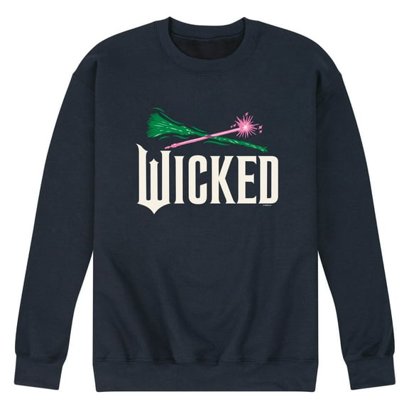 Wicked: Part 2 - Wand And Broomstick Logo - Men's Long Sleeve Crew Fleece Sweatshirt