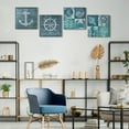 thumbnail image 6 of Bathroom Wall Décor Nautical Pictures Prints Sea Animals Navy Blue Canvas Wall Art 24 x 24 inches, Set of 4 Framed on Solid Wood Artwork for Home Cabin Office, 6 of 7