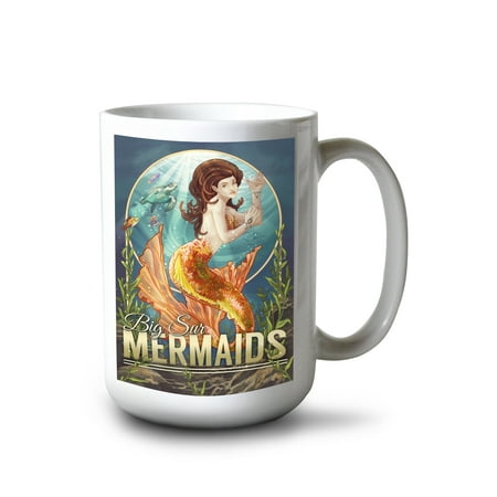 

15 fl oz Ceramic Mug Big Sur California Mermaids Dishwasher & Microwave Safe