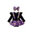 thumbnail image 1 of Franhais Infant Girls Romper and Headdress, Halloween Pumpkin and Bat Printing Long Sleeve Jumpsuit, 1 of 9