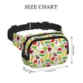 thumbnail image 4 of Picia Cartoon Vegetables Print Square Double-Layer Waist Bag Mini Adjustable Waist Belt Bag Exercise Running Travel Hiking, 4 of 9