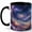 Black, variant on Cosmic Galaxy Clouds 11oz Ceramic Mug, Spiral Nebula Coffee Cup