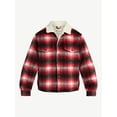 thumbnail image 3 of No Boundaries High-Pile Fleece Lined Plaid Overshirt, Men’s and Big Men’s, 3 of 6