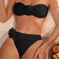 thumbnail image 2 of Ticikt Women's 3D Floral Bandeau Tankini Set Summer Swimwear Beach Two Piece Outfit with Cover up for Pool Party, 2 of 5