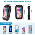thumbnail image 5 of Motorcycle Phone Mount Waterproof 360°Rotation Motorbike Phone Holder with Rain Cover, Adjustable Motorcycle Mirror Phone Mount Compatible with Smartphone Up to 6.5 Inch (Deep Black), 5 of 5