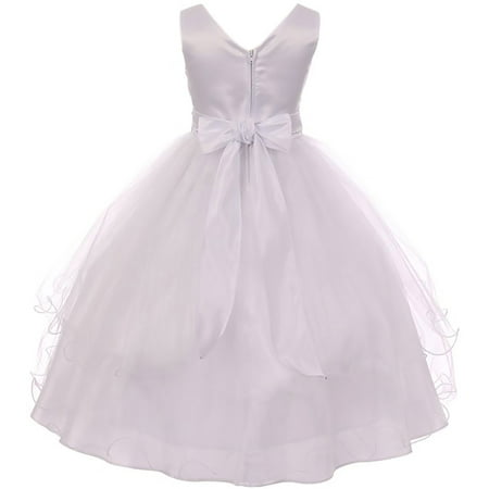 3D Ribbon Flower Crystal Tulle Girl Communion Dress by Cinderella Couture USA AS9166B