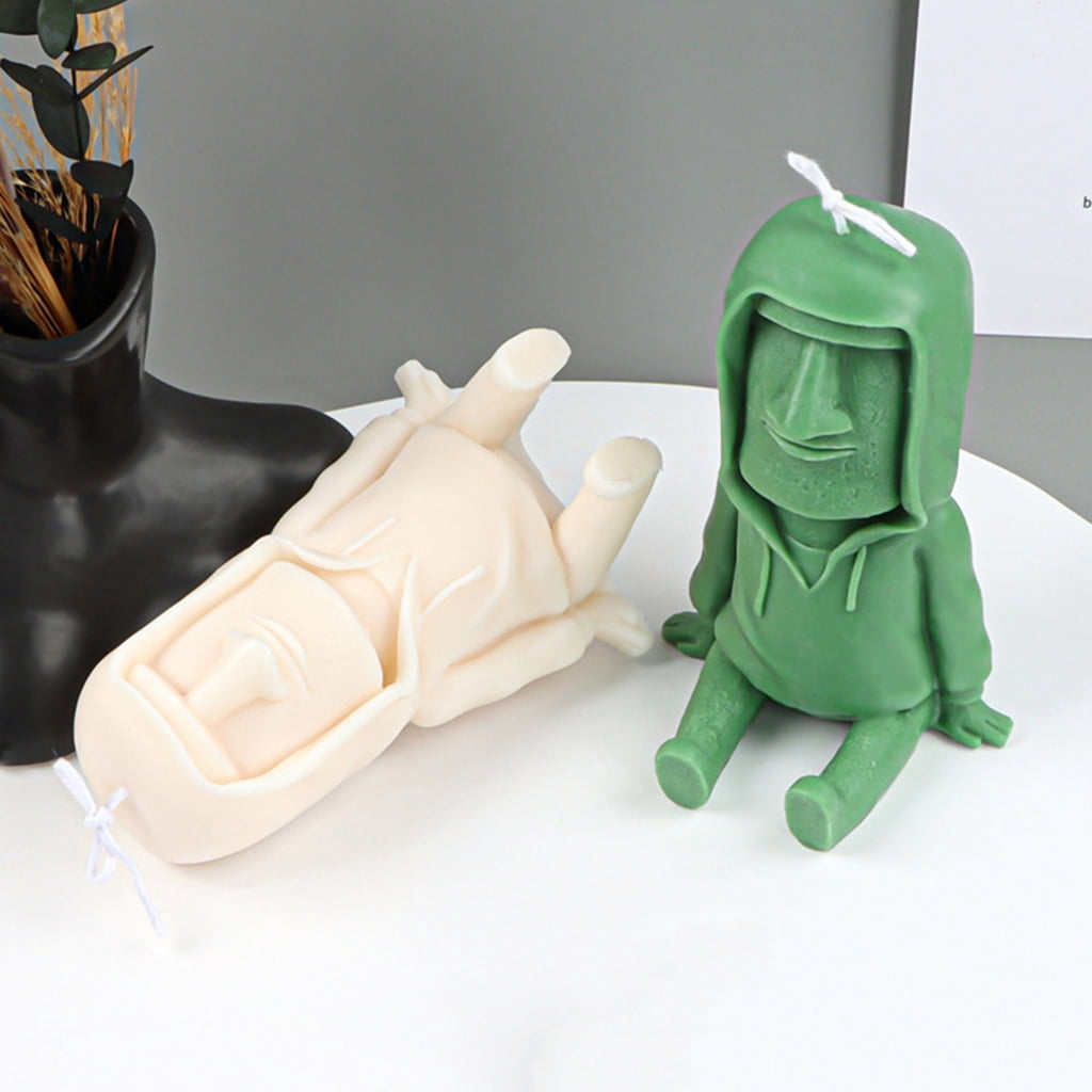 Stoneman Candle Silicone Mold Easy to De-mold for DIY Candle Plasters Ornament Statue Craft Sculpture-Figurine