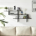 3-Tier Ladder Cantilever Cubby Accent Wall Shelf with Criss Cross ...