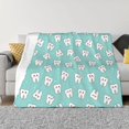 thumbnail image 3 of Throw Blanket for Couch, Cartoon Teeth1 Super Soft Fuzzy Comfy Warm Throw Blanket, Cuteness Lightweight Cozy Plush Flannel Blanket & Throws for Sofa and Bed All Season, 3 of 5