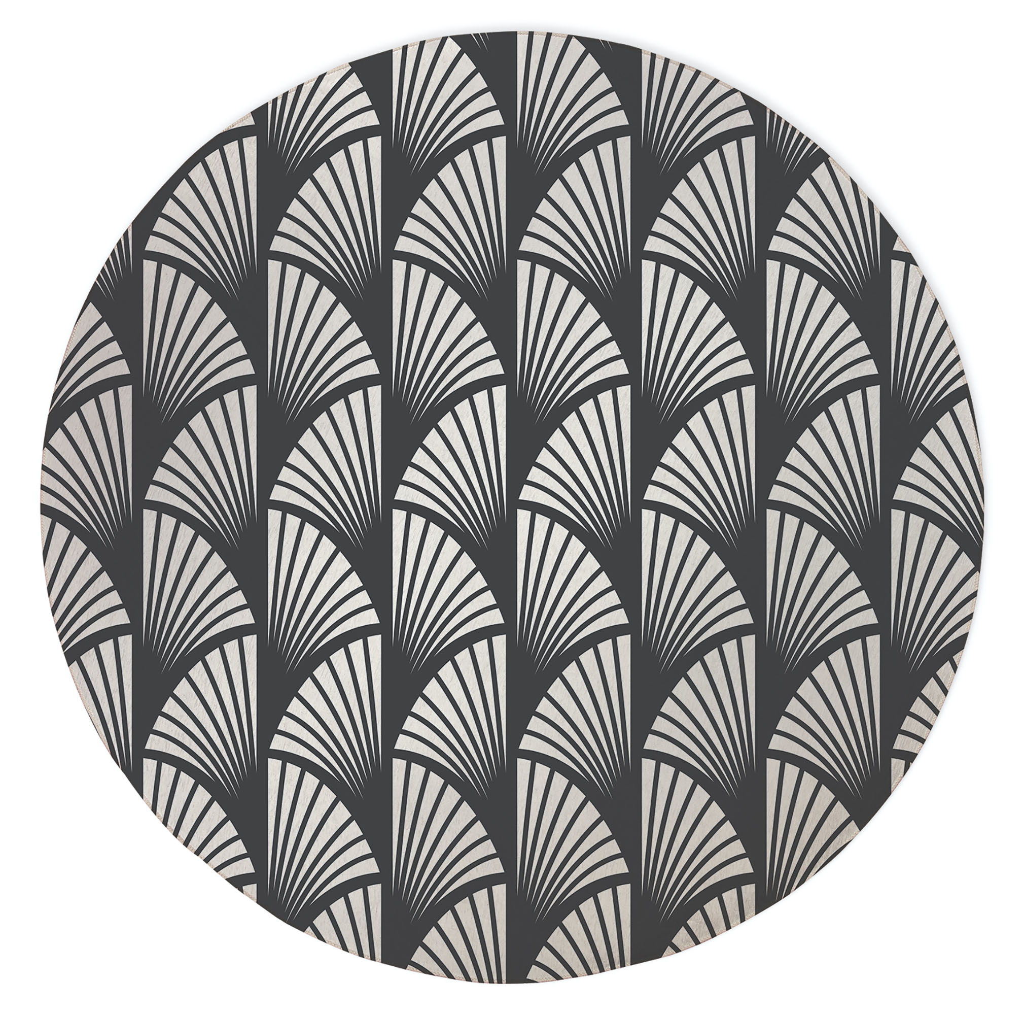 Fan Geo Black & White Office Mat by Kavka Designs