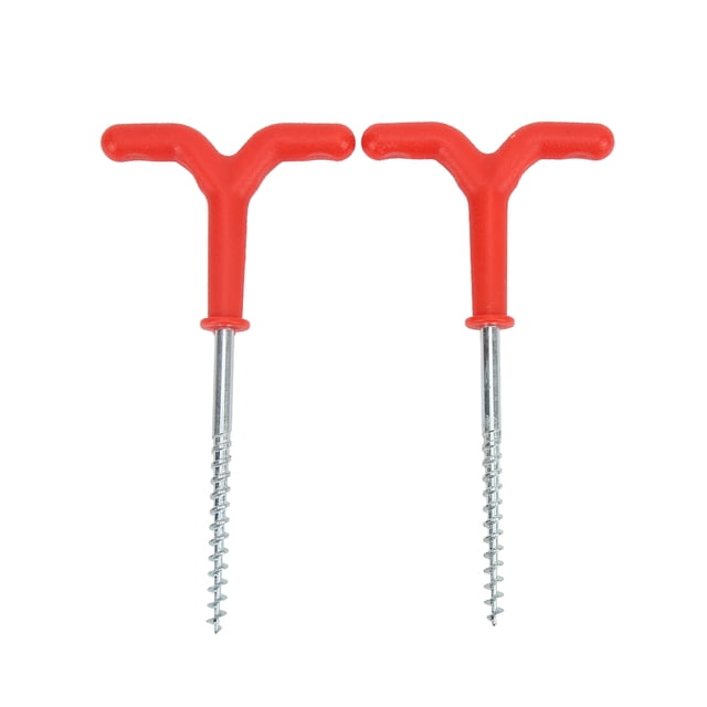Ice Fishing Screw Rod Stand, Firm Portable Safe Lightweight Thicker Y Shape Screw Threads Pole Pegs for Outdoor Camping