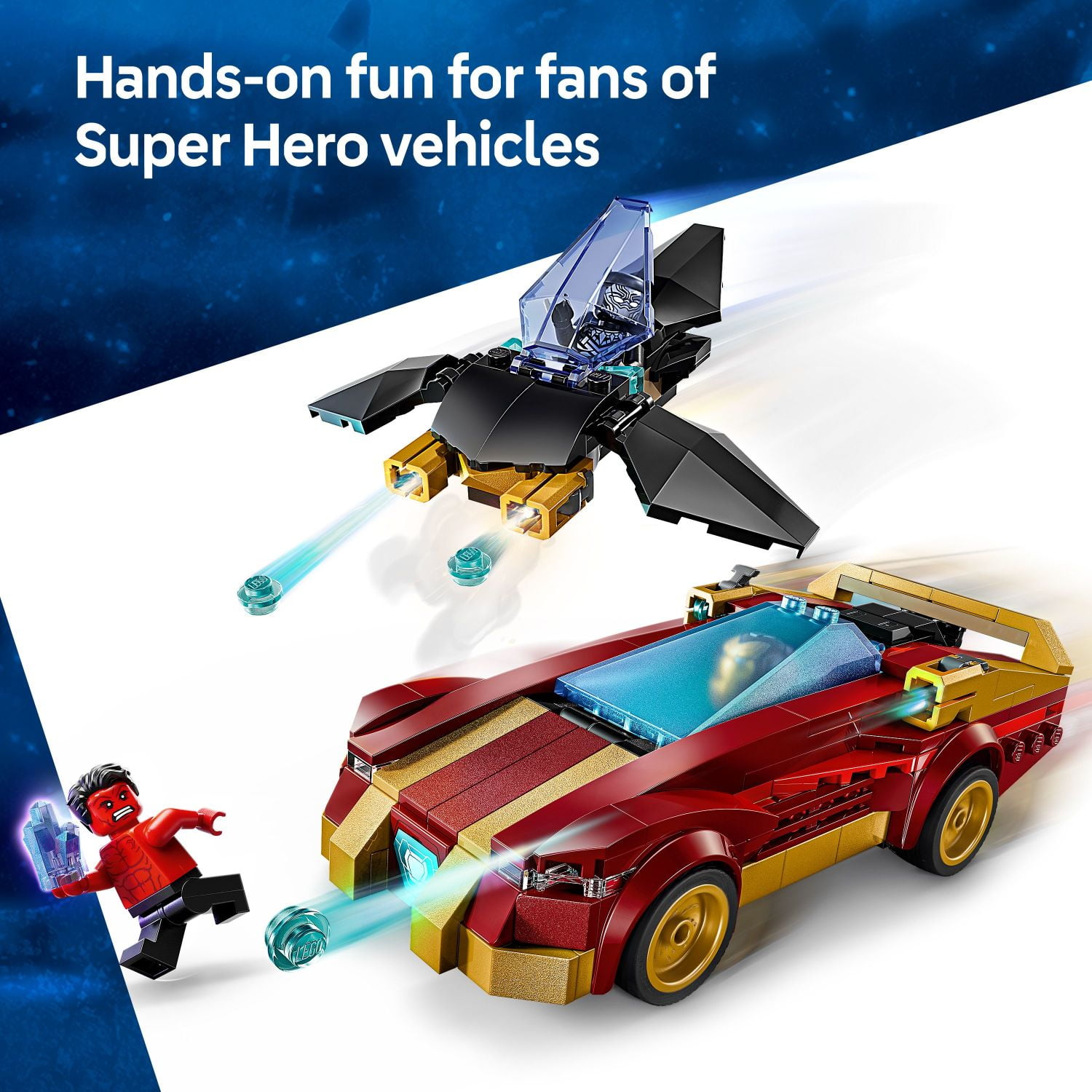 LEGO Super Heroes Marvel Iron Man Car & Black Panther vs. Red Hul 76310
