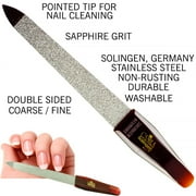 CS19 Sapphire Metal Nail File for Natural Nails Fingernail and Toenail Care, 8 Double Sided Coarse and Fine for Manicure and Pedicure
