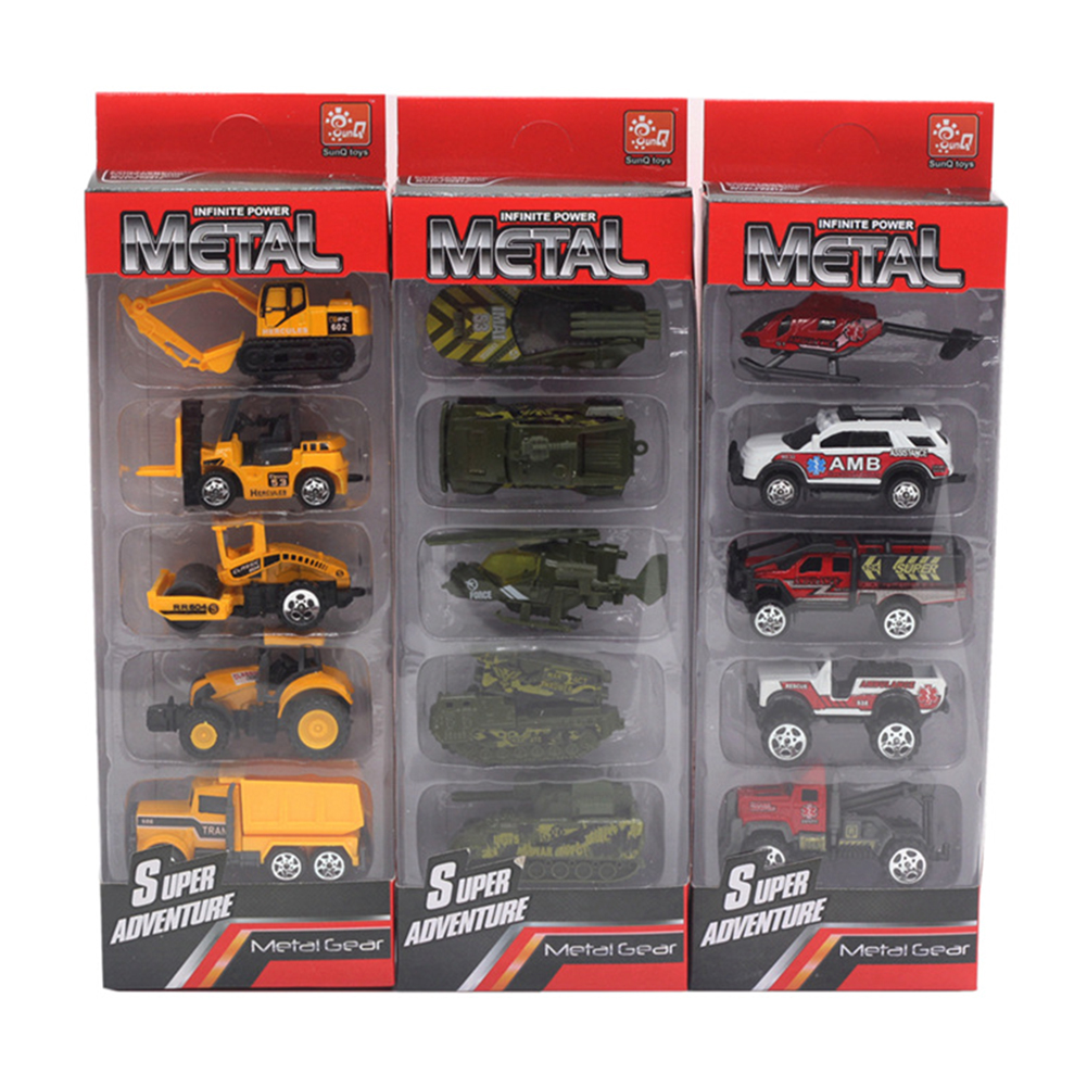 5Pcs 1/64 Diecast Alloy Engineering Racing Military Car Vehicle Model Kids Toy - image 4 of 8